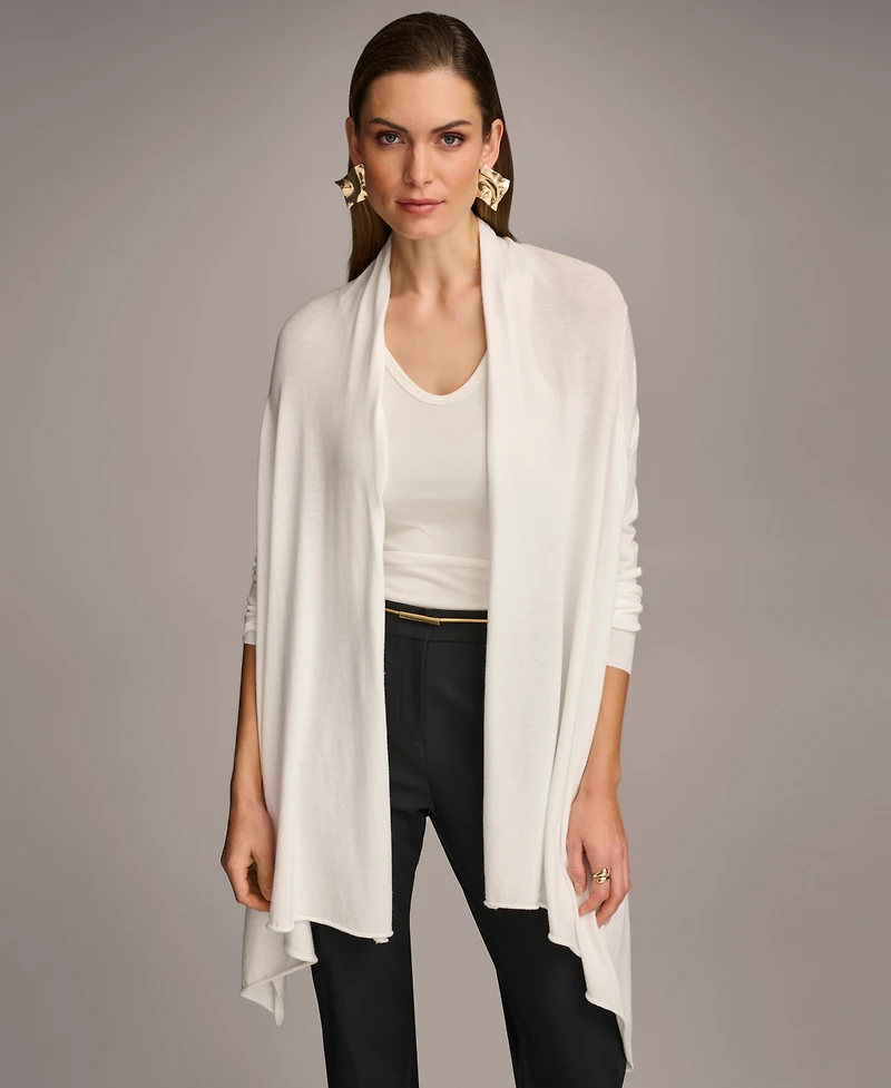 Donna Karan New York Women's Long-Sleeve Drape-Front Cardigan
