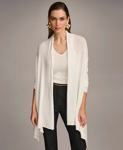 Donna Karan New York Women's Long-Sleeve Drape-Front Cardigan