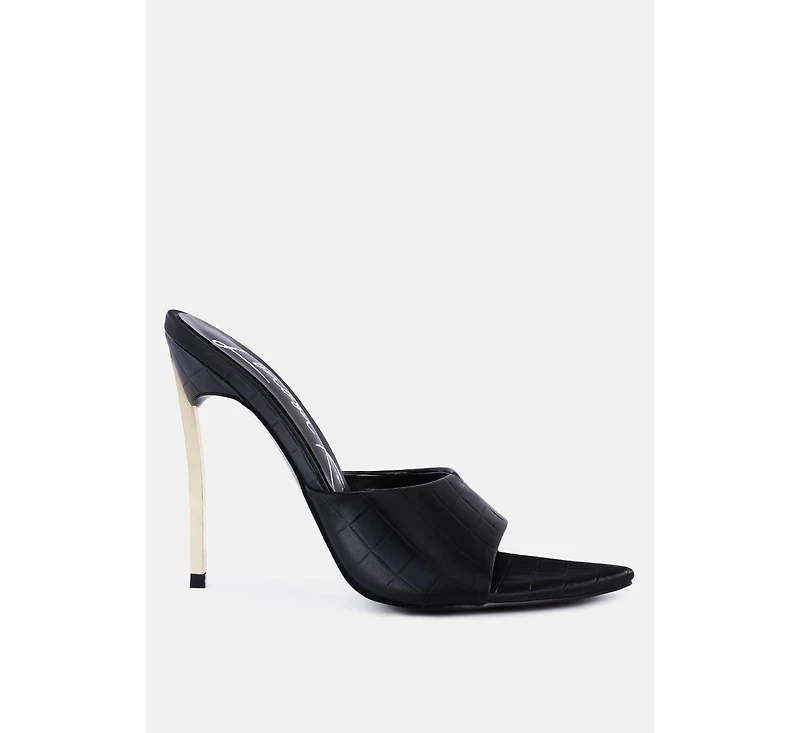Women's Bottoms Up Strappy Slip On Stiletto Heel Sandals