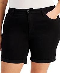 Celebrity Pink Trendy Plus Denim Bermuda Shorts