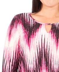 Ny Collection Plus 3/4 Sleeve Hi Lo Hem Top