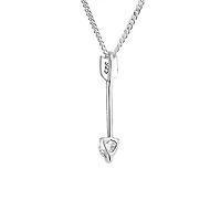 Bling Jewelry Minimalist Heart Shape Cubic Zirconia Cz Tip Arrow Pendant Necklace Sterling Silver