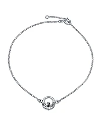 Bling Jewelry Celtic Claddagh Heart Anklet Figaro Chain Ankle Bracelet Sterling Silver Adjustable 9 To 10 Inch Extender