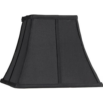 Springcrest Small Square Curved Black Lamp Shade 6" Top x 11" Bottom x 9.75" Height (Spider) Replacement with Harp and Finial