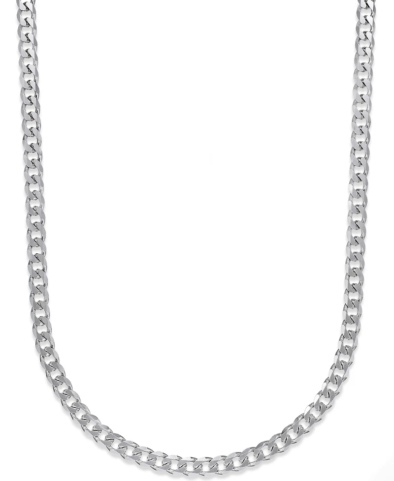 Men's Curb Chain Necklace in Sterling Silver