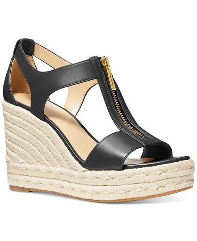 Michael Kors Berkley Zipper Espadrille Platform Wedge Sandals