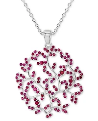 Lab-Grown Ruby Vine-Inspired 18" Pendant Necklace (7/8 ct. t.w.) in Sterling Silver