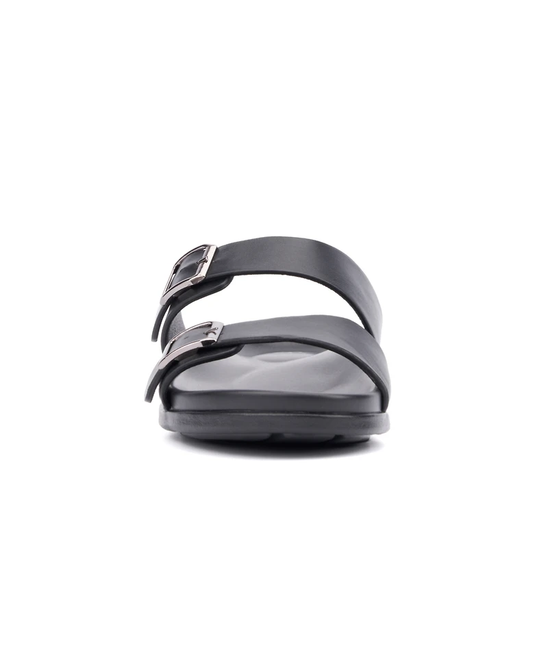 New York & Company Men's Edan Buckle Two Strap Sandals