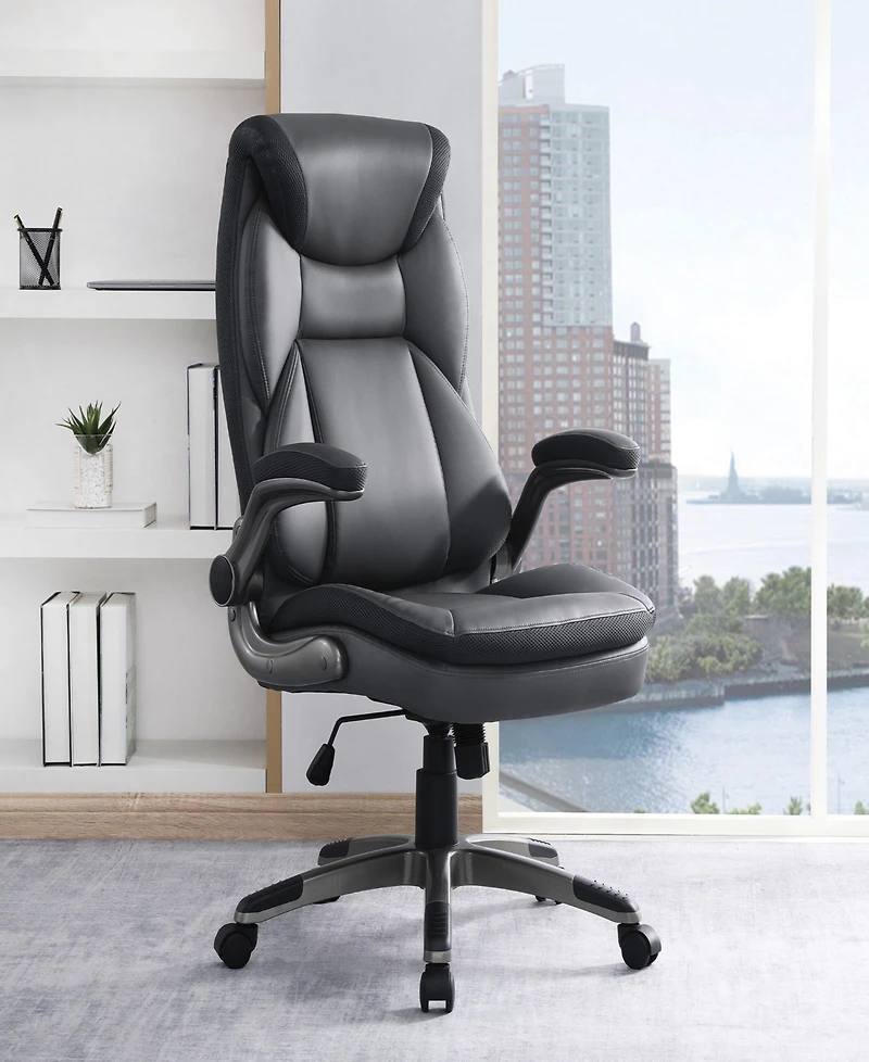 Office Star 49.5" Leather, Nylon Executive Bonded Leather Chair
