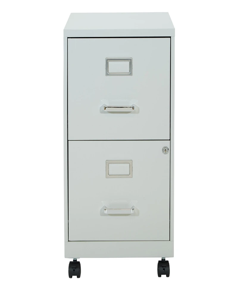 Office Star 26.75" 2 Drawer Mobile Locking Metal File Cabinet