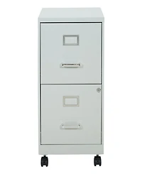 Office Star 26.75" 2 Drawer Mobile Locking Metal File Cabinet
