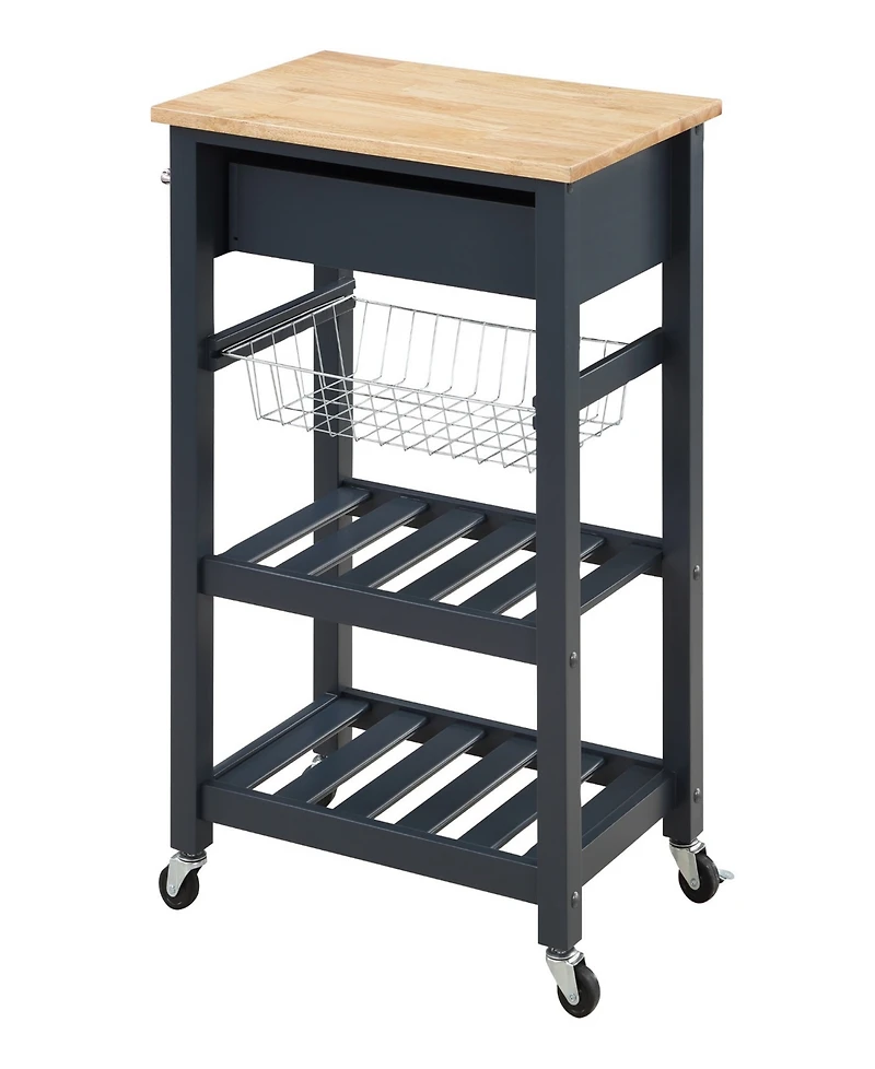 Office Star 33.75" Wood Hampton Kitchen Cart