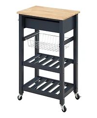 Office Star 33.75" Wood Hampton Kitchen Cart