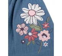 Baby Essentials Baby Girls Cotton Chambray Top and Shorts, 2 Piece Set