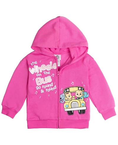CoComelon Toddler Girls Jj Fleece Zip Up Hoodie Toddler|Child