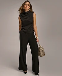 Donna Karan New York Women's Draped High Neck Sleeveless Top, Regular & Petite Sizes