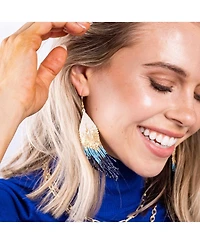 Claire Ombre Luxe Beaded Fringe Earrings