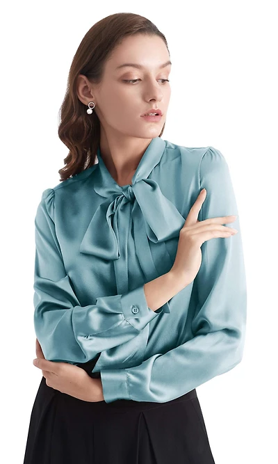 Lilysilk Women's Bow-tie Neck Silk Blouse