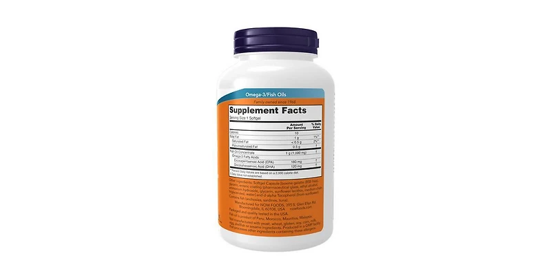 Now Foods Omega-3 Molecularly Distilled & Enteric Coated, 180 Soft gels