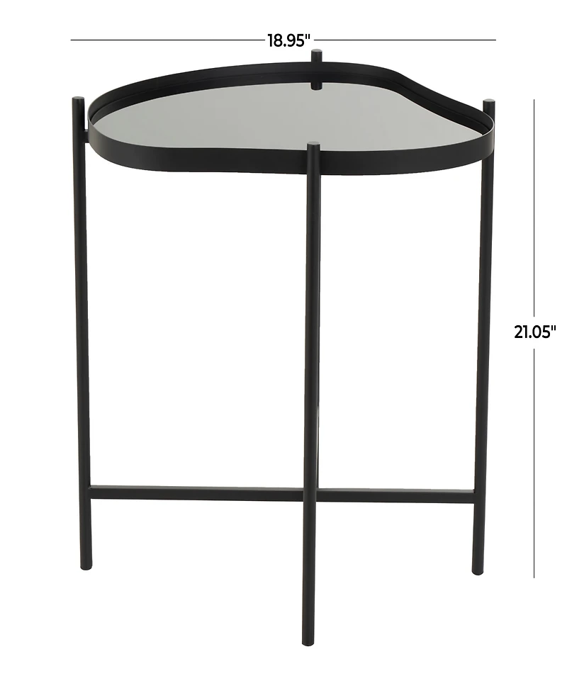 Rosemary Lane 19" x 19" x 21" Metal Abstract Wavy X-Shaped Base Accent Table