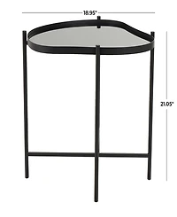 Rosemary Lane 19" x 19" x 21" Metal Abstract Wavy X-Shaped Base Accent Table