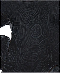 Rosemary Lane 24" x 24" x 22" Teak Wood Geometric Handmade Live Edge Black Metal Base Accent Table