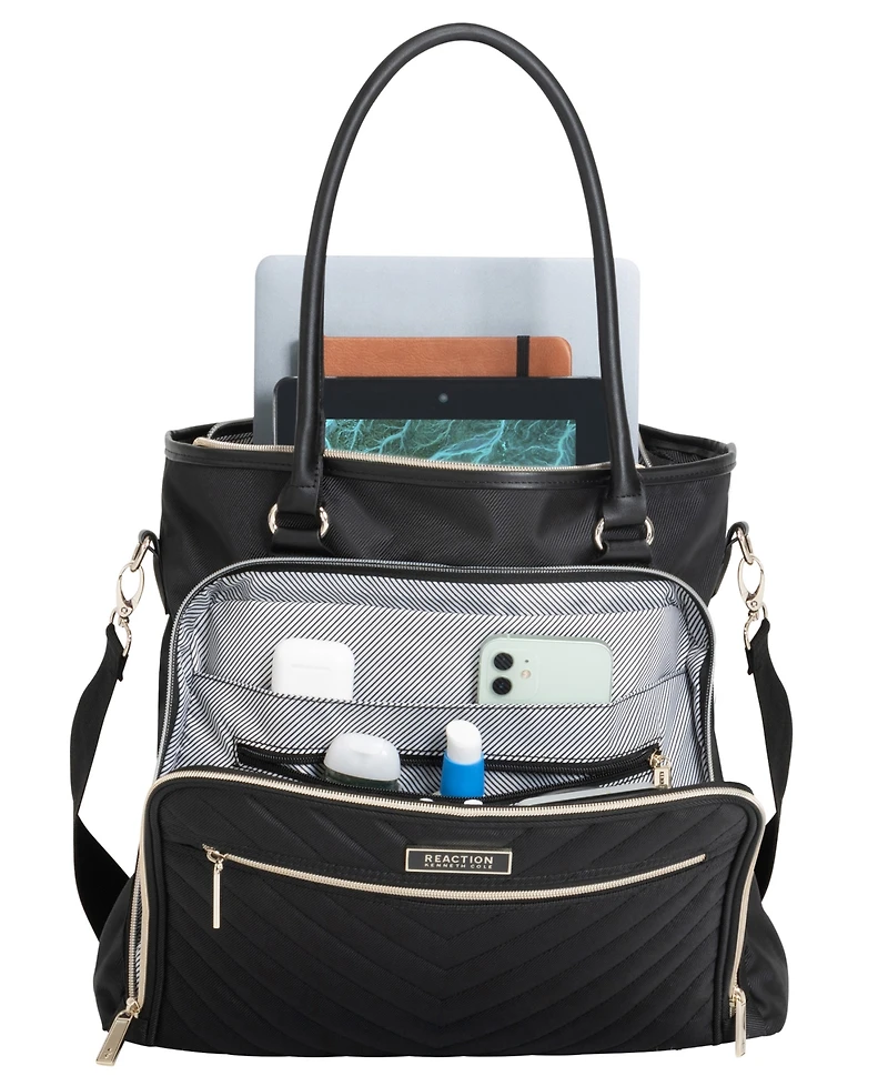 Kenneth Cole Reaction Madison Square Hardside Chevron Expandable Luggage, 2-Piece 20" Carry-On and Tote