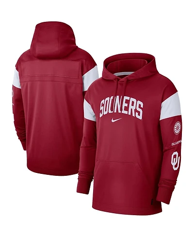 Men's Nike Crimson Oklahoma Sooners Jersey Performance Pullover Hoodie