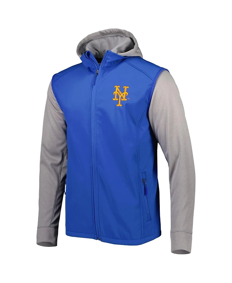 Men's Dunbrooke Royal, Heather Gray New York Mets Alpha Full-Zip Jacket