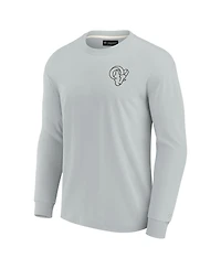 Men's and Women's Fanatics Signature Gray Los Angeles Rams Super Soft Long Sleeve T-shirt