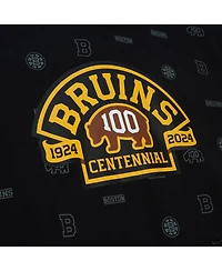 Men's Mitchell & Ness Black Boston Bruins 100th Anniversary Allover Print Pullover Hoodie