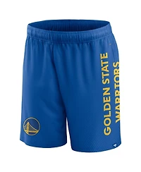 Men's Fanatics Royal Golden State Warriors Post Up Mesh Shorts