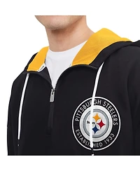 Men's Tommy Hilfiger Black Pittsburgh Steelers Aaron Quarter-Zip Hoodie