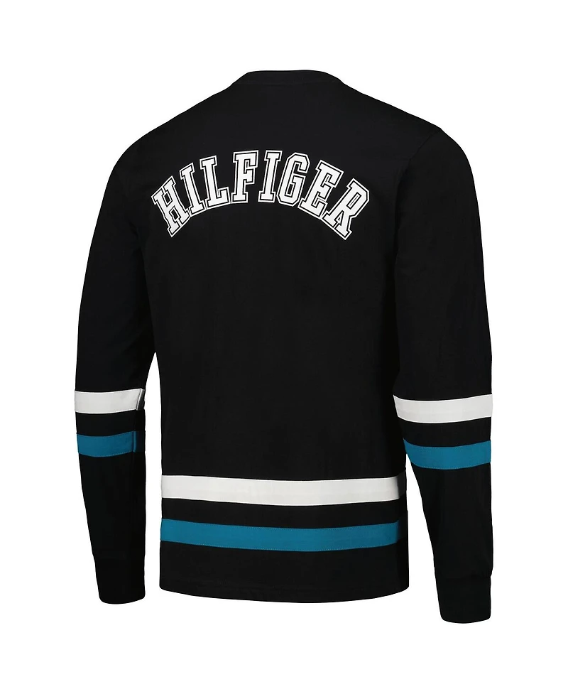 Men's Tommy Hilfiger Black, Teal Jacksonville Jaguars Nolan Long Sleeve T-shirt