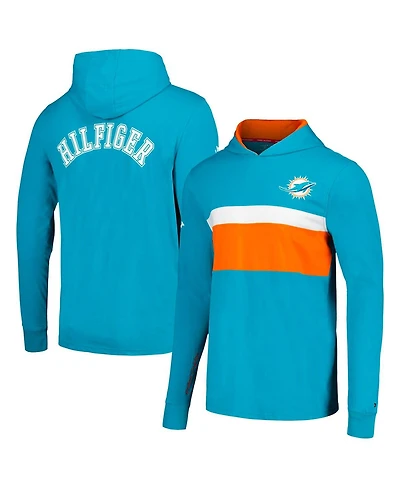 Men's Tommy Hilfiger Aqua Miami Dolphins Morgan Long Sleeve Hoodie T-shirt