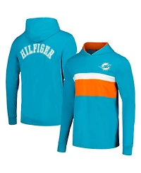 Men's Tommy Hilfiger Aqua Miami Dolphins Morgan Long Sleeve Hoodie T-shirt