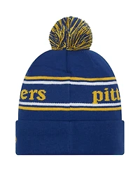 Men's New Era Royal Pitt Panthers Marquee Cuffed Knit Hat with Pom