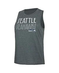 Women's Concepts Sport Navy, Charcoal Distressed Seattle Seahawks Muscle Tank Top and Pants Lounge Set