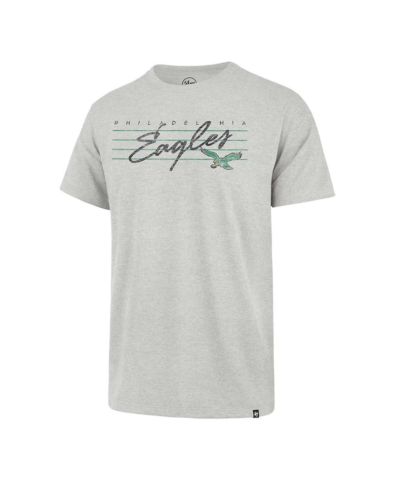 Men's '47 Brand Gray Distressed Philadelphia Eagles Downburst Franklin T-shirt