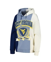 Women's Gameday Couture Navy West Virginia Mountaineers Hall of Fame Colorblock Pullover Hoodie