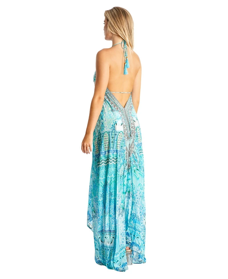 La Moda Clothing Women's Maxi halter neck dress
