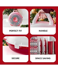 Iris Usa 24" Wreath Storage Container Box, Clear/Red