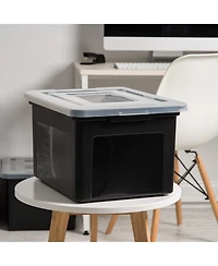 Iris Usa File Box File Organizer Plastic File Box for Letter/Legal File, Bpa-Free Plastic Storage Bin Tote Organizer with Durable and Secure Latching