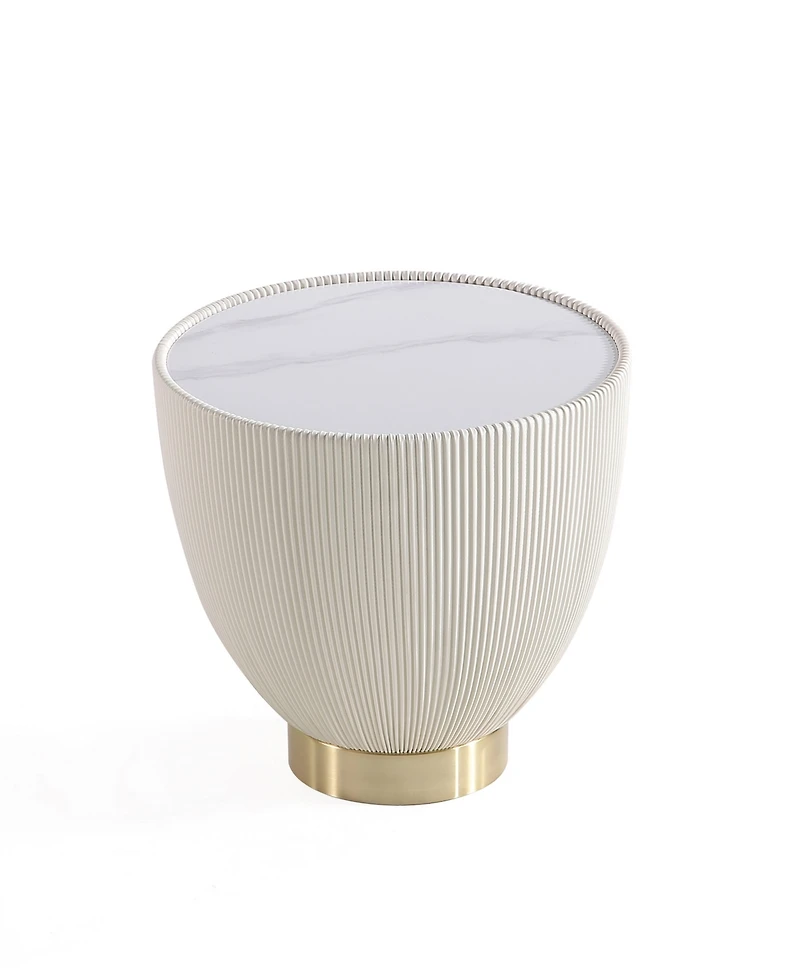 Manhattan Comfort Anderson 18.43" Wide Leatherette Upholstered End Table