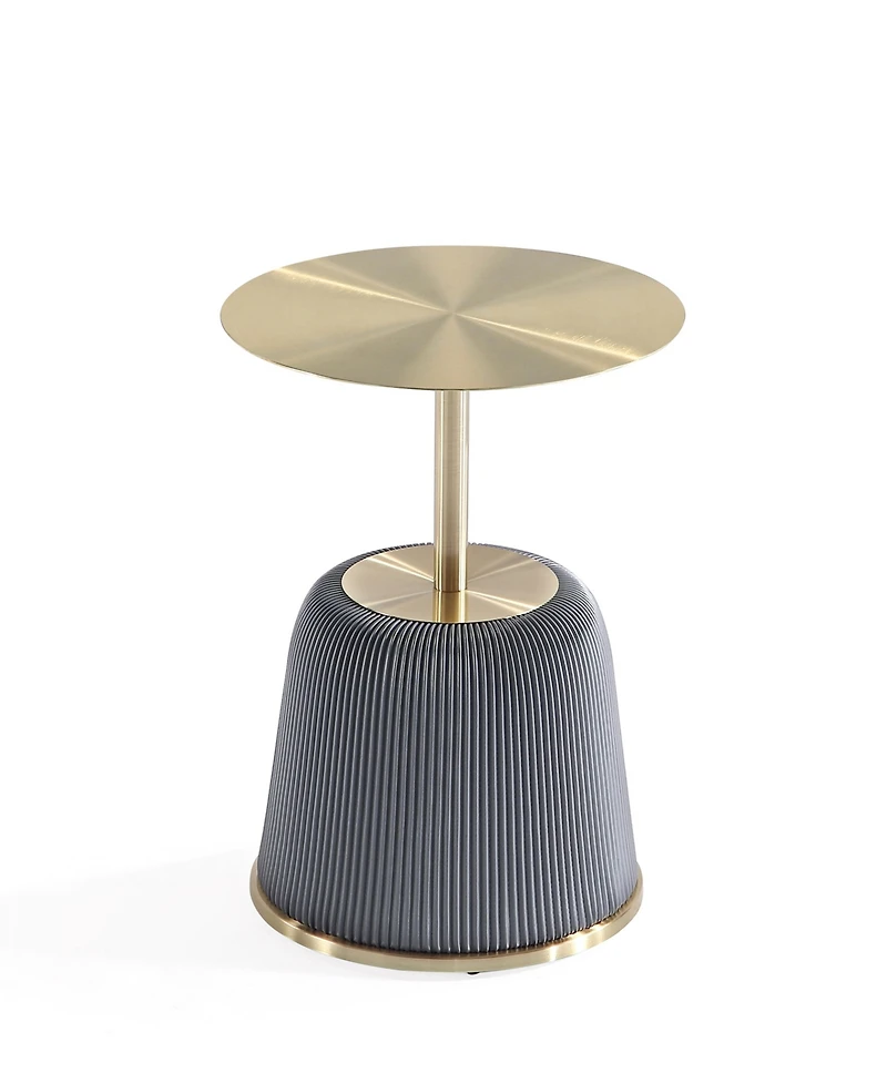 Manhattan Comfort Anderson 2-Piece Leatherette Upholstered End Table Set