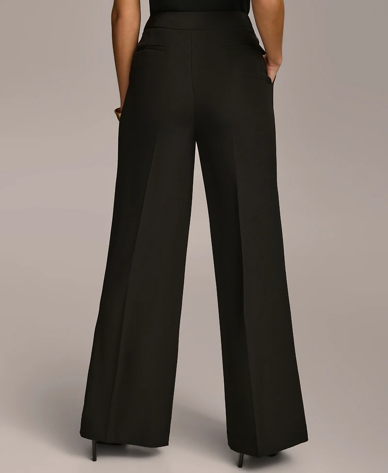 Donna Karan New York Women's Pleat Front Wide Leg Pants, Regular & Petite Sizes