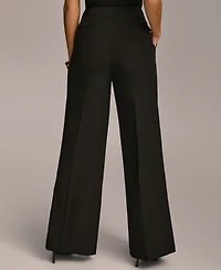 Donna Karan New York Women's Pleat Front Wide Leg Pants, Regular & Petite Sizes
