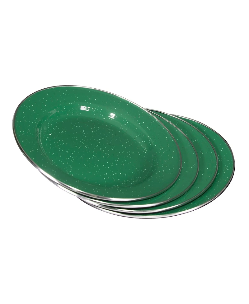 Stan sport Deluxe 24-Piece Enamel Tableware Set - Green
