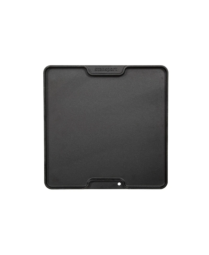 Stan sport Pre-Seasoned Cast Iron Griddle with Lid Lifting Hole - 15" surface