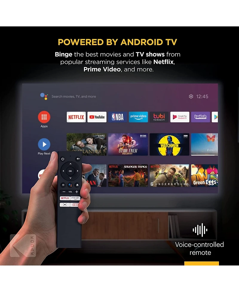 Kodak Flik HD9 Smart Projector with Android Tv, Wifi and Bluetooth